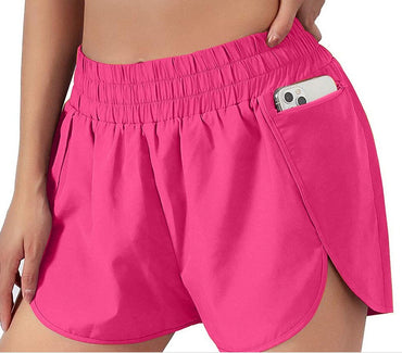 Shorts Women Solid Running Shorts Sport Pant Elastic Waist Active Workout Pocket Shorts Female Summer Ladies Casual short femme