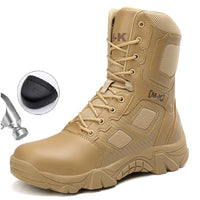 Outdoor Waterproof Safety Shoes Security Steel Toe Cap Men's Boots Working Steel Toe Anti-Smashing Men's Work Boots Size 47
