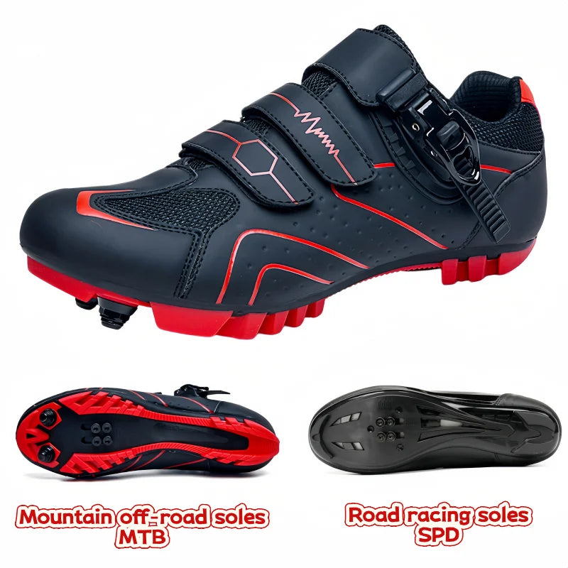 SPD Road Cycling Shoes Shock Absorption And Durable,Suitable For Racing On Long-Distance Roads,MTB Mountain Off-Road Riding Unis