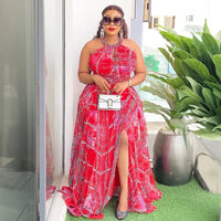 Elegant African Dresses for Women 2025 New Fashion Sleeveless Chiffon Maxi Long Dress Casual Loose Solid Beach Vestidos Robe