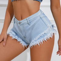 4013 # Sexy New High Waist Elastic Plus Size Cake Skirt Trousers Casual Denim Shorts Women's Jeans