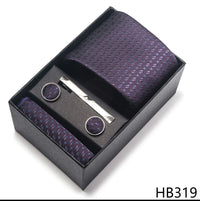 2025 New Design Fashion Brown Paisley Tie Handkerchief Cufflink Set For Men Necktie Clothing Accessories Birthday Present