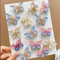 5pcs/set Butterfly Hair Clips Sweet Women Gradient Small Hairpins Mini Baby Girls Cute Colors Barrette Headwear Hair Accessories