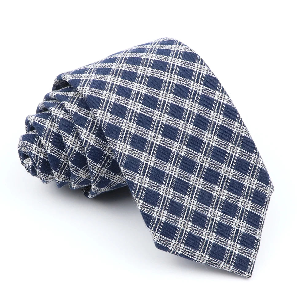 New Design Cotton Tie Plaid Necktie Gift For Men Free Shipping Fashion Casual Man's Neckties Wedding Party Suits Print Cravat