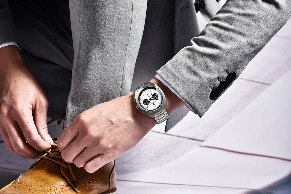 PAGANI DESIGN 2024 Retro Luxury Men's Watches Sports Chronograph VK63 Quartz Watch For Men AR Sapphire Waterproof Leather Clock