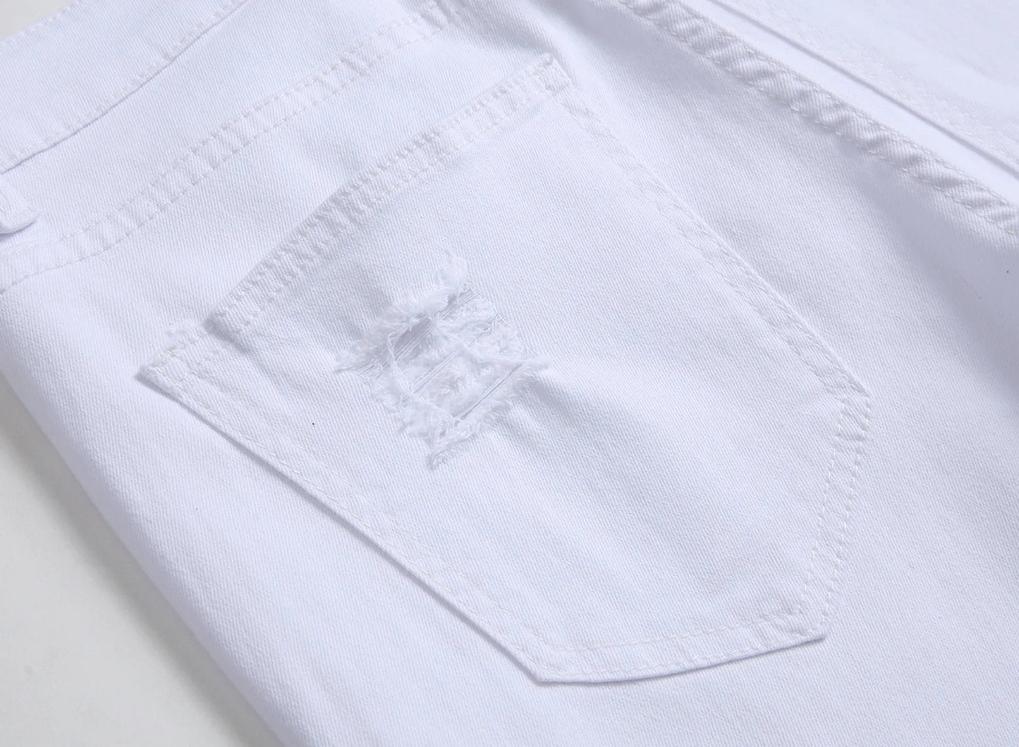 Punk Street Style Ripped Skinny Jeans Men Vintage Wash Solid Denim Trouser Mens Casual Slim Fit Pencil Denim Holes Pants 2024