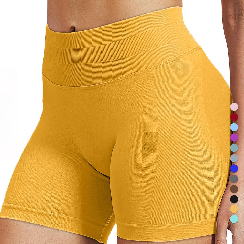 High stretch hip lifting fitness yoga shorts with peach hips and no awkward lines, Pilates medium intensity training shorts
