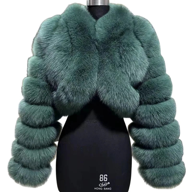 Warm Faux Fur Coats Women Short Overcoats Loose O Neck Long Sleeves Covered Button Straight Work Y2k Casual 2025 Autumn Winter