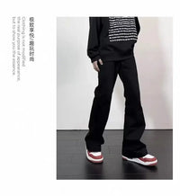 Black Jeans Men Casual Simple All-match Flare Sleeve Handsome Streetwear Daily Fashion Stretchy American Style Pantalon Homme