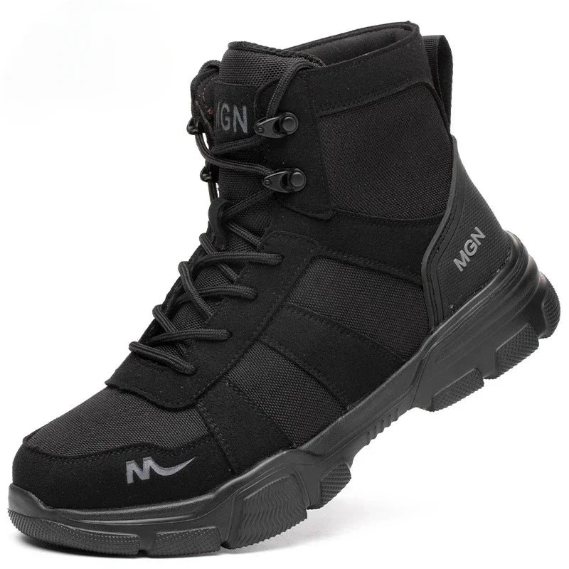 Work Boots Indestructible Men's Safety Shoes Steel Toe Shoes Anti-smashing Work Boots Protective Shoes Puncture-Proof Men Boots