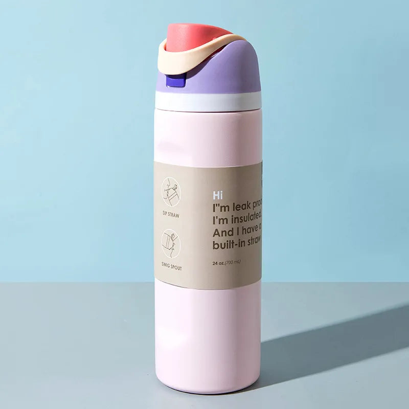 Hot-selling Stainless Steel Insulated Cups Large-capacity Portable Hand-held Sports Water Cups Car-mounted Handle Insulated Cups