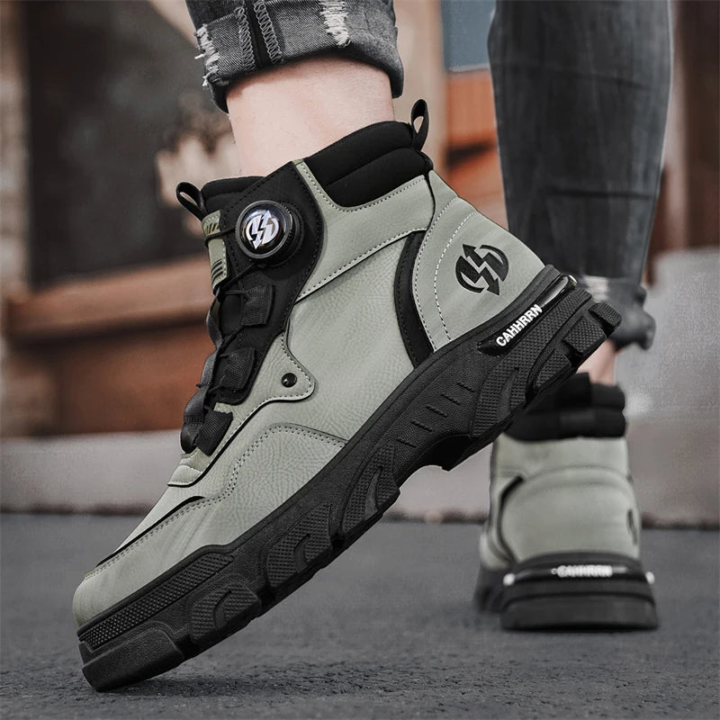 Boots Winter Mens Shoes Casual Cowboy Combat Tactical Motorcycle Chelsea Ankle Work Leather Outdoor Designer Luxury Hiking