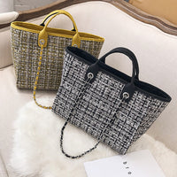 Summer Large Capacity Women Chain Bag Handbags For Female Fashion Shoulder Luxury Designer Tote Ladies Hand Bags Canvas