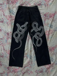 Black Washed Wide Leg Jeans Men Women High Waist Casual Hip Hop Pants Loose Fit Vintage Streetwear Y2K Retro Denim Trousers