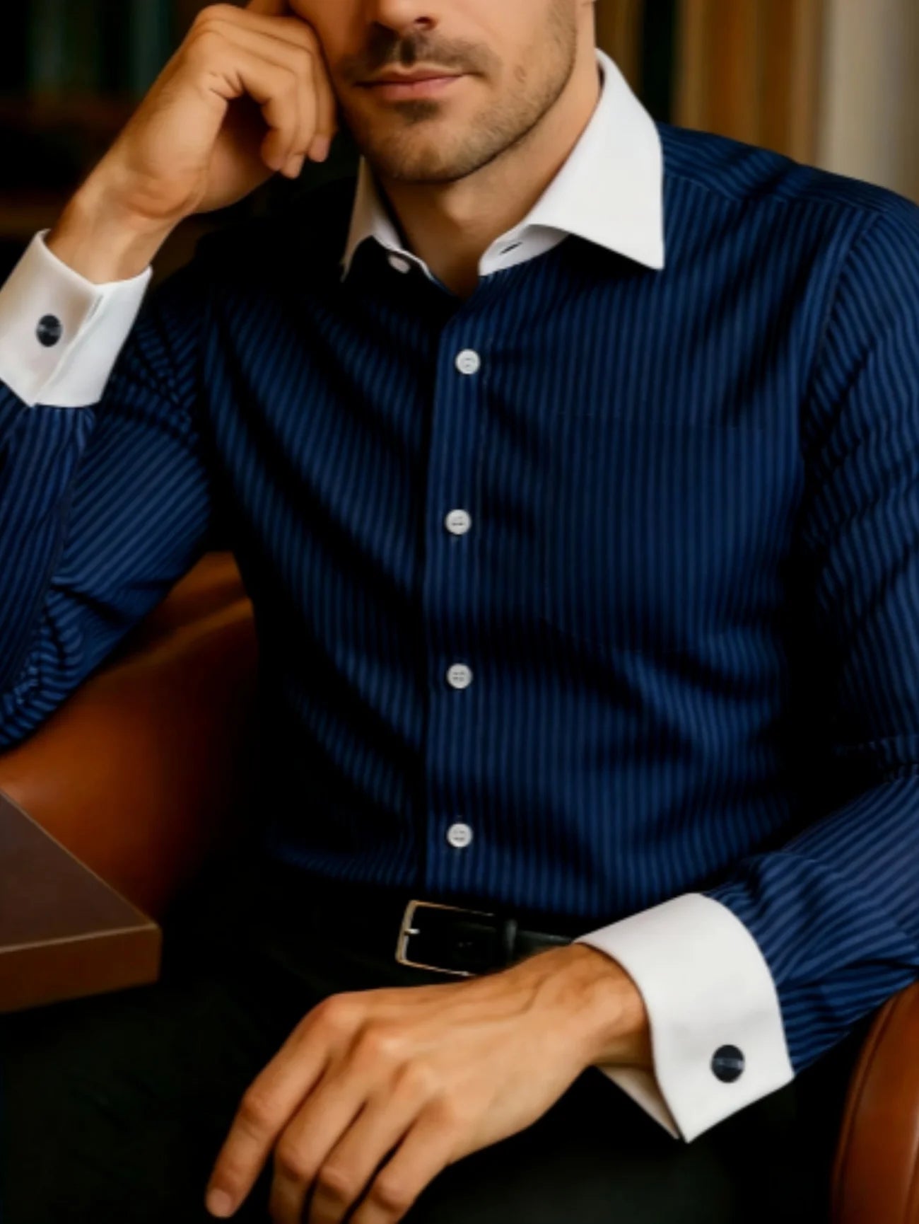 Men's Shirt Button Shirt Casual Shirt Black Red Blue Long Sleeve Striped Lapel Daily Vacation Wear Fashion Casual Tops Shirt
