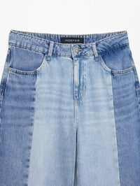 Women's Jeans 2025 Women's New Pants Women's Spliced High Waist Wide Leg Jeans