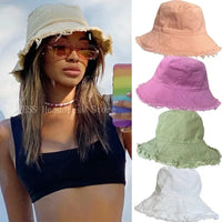 Fashion Foldable Burrs Bucket Hatsfor Women Men Beach Sun Visor UV Protection UPF 50+ Sun Hat Summer Large Wide Brim Panama Bob