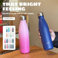 WATERSY 500ml Insulated Water Bottle, Stainless Steel Thermal Leakproof Flask, BPA-Free Double Walled Vacuum Bottle for Sports