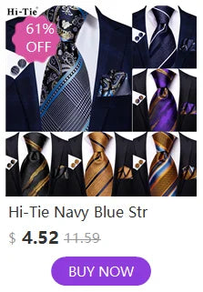 Hi-Tie Blue Business Solid 100% Silk Men's Tie NeckTie 8.5cm Ties for Men Formal Luxury Wedding High Quality Gravata