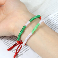 Palestine Israel Flag Bracelet Green Black Blue Rope Braid Bangles Middle East Country Flags Color Kuwait Bracelets Patriot Gift