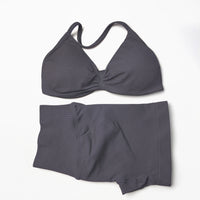Seamless 2 Pieces Strappy Yoga Halter Bras Sets Scrunch Butt Sports Shorts Quick Dry Backless Gym Crop Tops with Pad Push Up Set