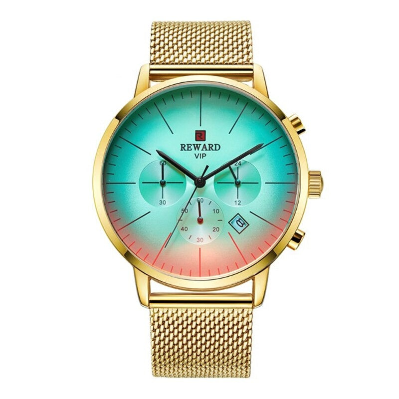 2023 New Fashion Color Bright Glass Watch Men Top Luxury Brand Chronograph Men