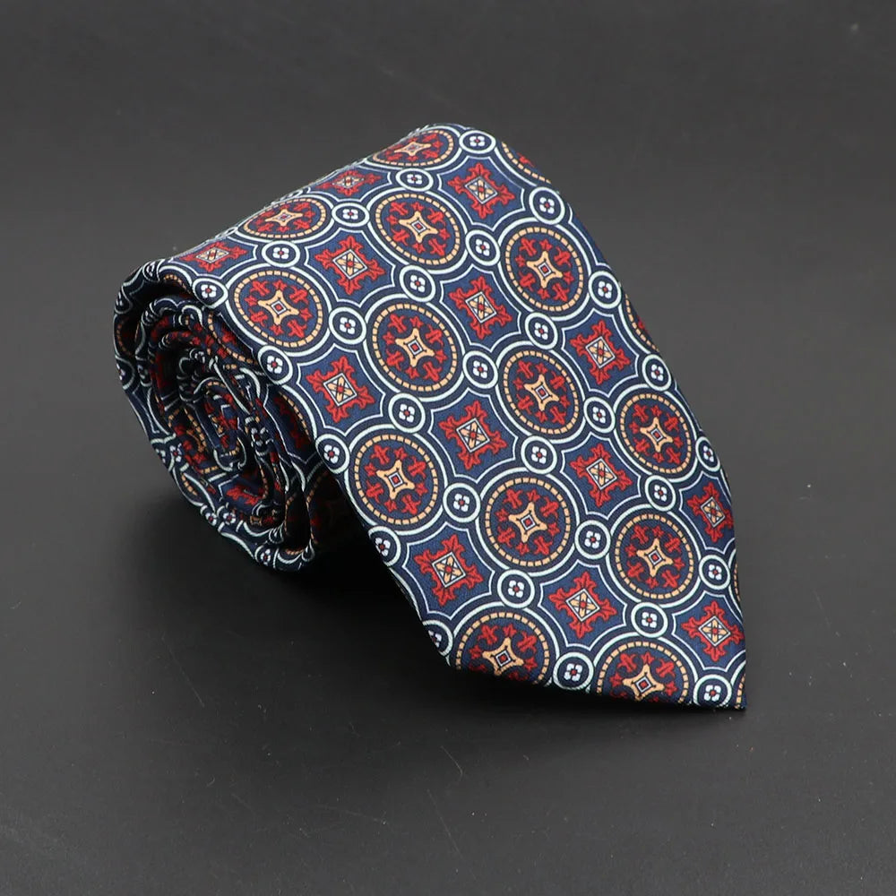 Super Soft Bohemian Silk Ties Men's Fashion 7.5cm Necktie For Men Wedding Business Meeting Gravata Colorful Novelty Printing Tie