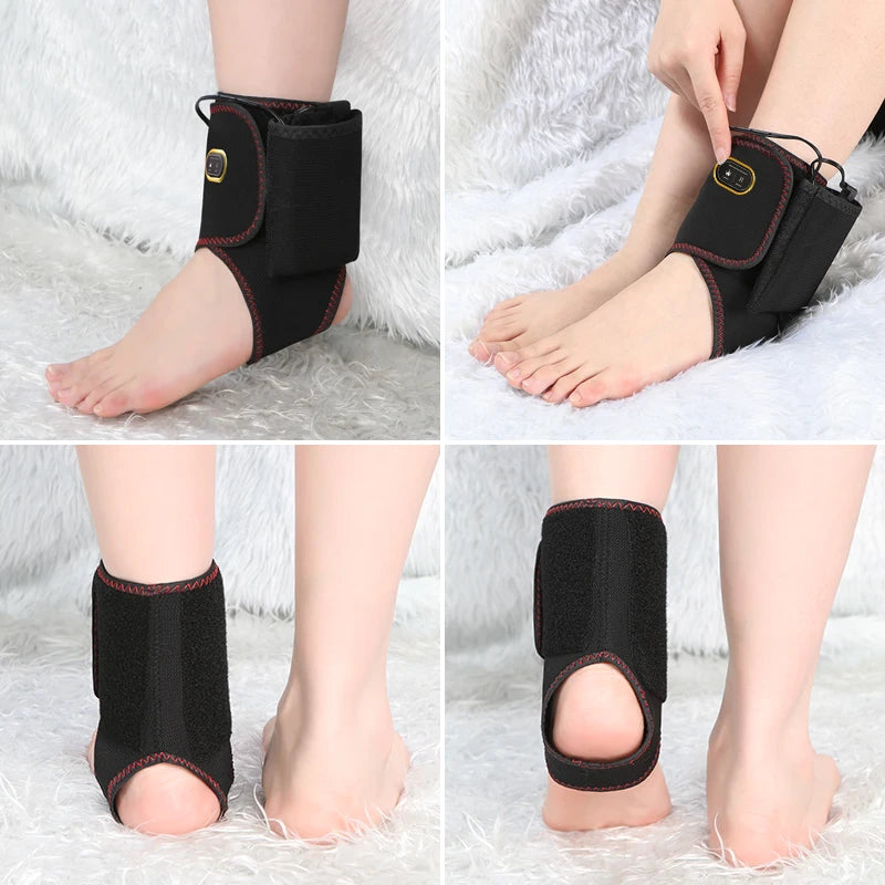 Ankle Massager - 3-Gear Heat & Vibration,Relieves Joint Pain & Muscle Swelling,Aids Sports Recovery,For Fitness Fans & Seniors