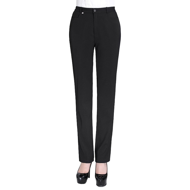 Black Work Pant Hotel Restaurant Catering Waiter Trousers Professional Straight Trousers Summer Thin Style Women's Suit Pants