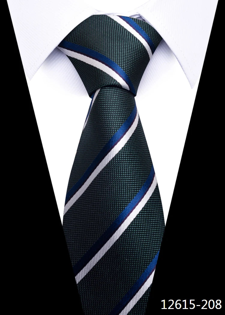 Newest Style 8 cm Necktie Man Blue Golden Striped Wedding Accessories Performance Tie Men Necktie Gravatas Fit Business