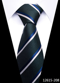 Newest Style 8 cm Necktie Man Blue Golden Striped Wedding Accessories Performance Tie Men Necktie Gravatas Fit Business
