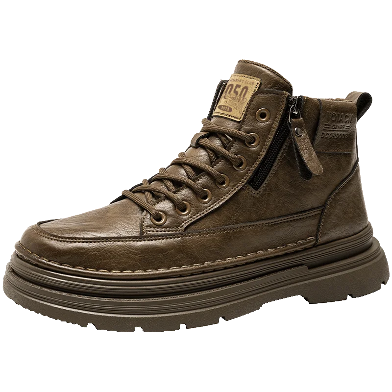 Men's high top boots new casual fashion comfort casual boots wear-resistant height increasing versatile high top workwear boots