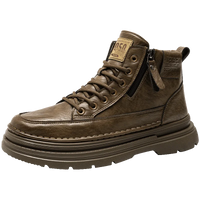 Men's high top boots new casual fashion comfort casual boots wear-resistant height increasing versatile high top workwear boots