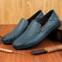 Genuine Leather Men Casual Shoes Luxury Brand Formal Men Loafers Moccasins Italian Breathable Slip on Male Boat Shoes Size 37-47