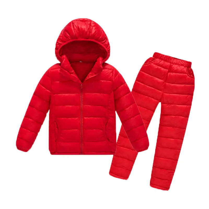 Winter Children Clothing Sets Baby Boy Warm Hooded Down Jackets Pants Clothing Sets Girls Boys Snowsuit Coats Ski Suit 2-12Y