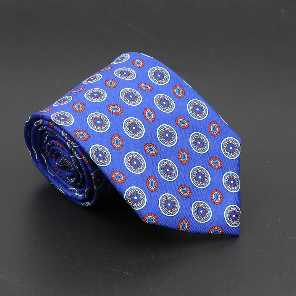 Super Soft Bohemian Silk Ties Men's Fashion 7.5cm Necktie For Men Wedding Business Meeting Gravata Colorful Novelty Printing Tie