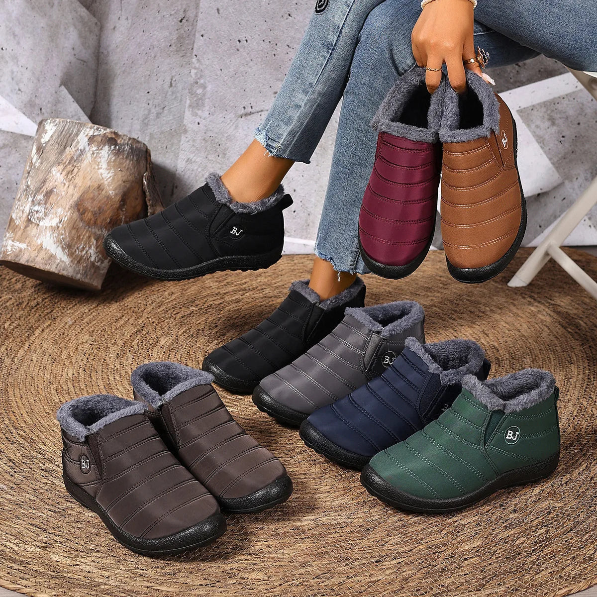 Waterproof Winter Boots for Women 2025 New Plush Snow Boots Women Ankle Boots Warm Black Couples Platform Shoes zapatos de mujer