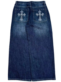 New Vintage Washed Embroidered Jeans Trend Hip Hop Men Y2k Straight Leg Wide Leg Pants Couple Trend Casual Loose Street Pants