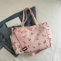 Ladies' shoulder bag, new corduroy hand-held large-capacity handbag, suitable for commuting, attending classes and traveling
