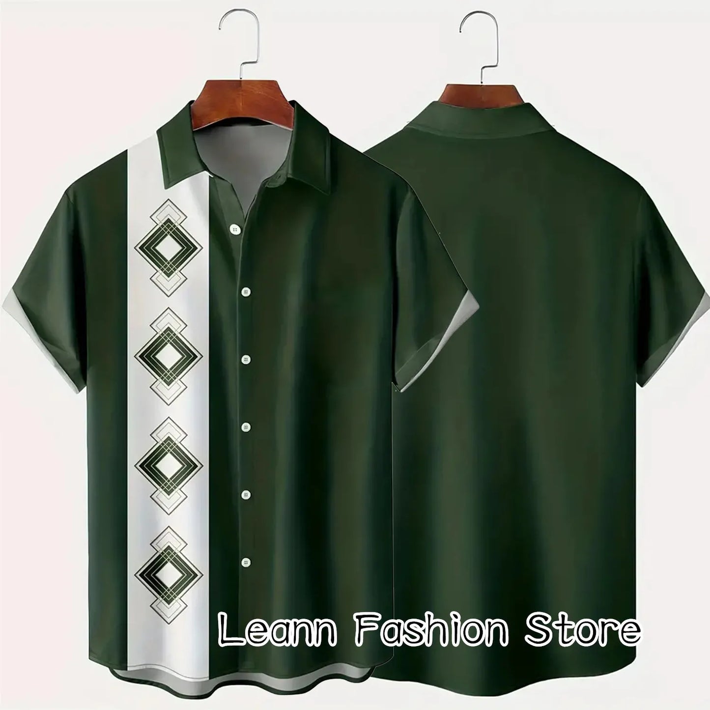 Men Summer Poker Symbol Stripe Print Shirt Casual Beach Short Sleeve Clothing Male Button Lapel Collar Shirt Fashion Leisurewear