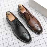 Handmade Oxford Shoes for Men Wingtip Leather Brogue Men's Dress Shoes Classic Business Formal Shoes Male Calfskin Leather Shoe