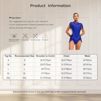 Womens Jazz Dance Leotard Skirted Sparkling Rhinestones Mock Neck Sleeveless Sheer Mesh Patchwork Tassel Bodysuit