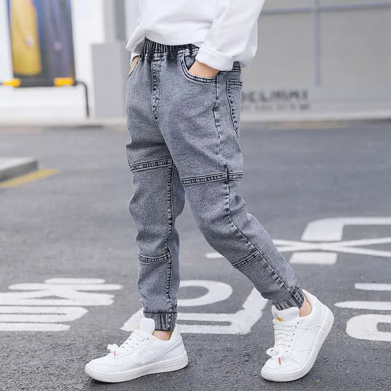IENENS Boys Jeans Pants Child Denim Long Pants Spring Autumn Clothes 4-11 Years Kids Casual Trousers Young Boy Stretch Jeans