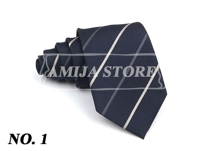 New Striped Tie Men's 8cm Ties Business New Year Gift Classical Necktie Office Accessories Men Costume Daily Wear Wedding Party