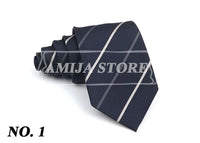 New Striped Tie Men's 8cm Ties Business New Year Gift Classical Necktie Office Accessories Men Costume Daily Wear Wedding Party