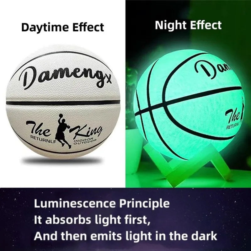 Glow In Night Glow Basketball Size 5 Size 6 Size 7 Children Adult Student PU Soft Leather Outdoor Wear-resistant And Anti-skid