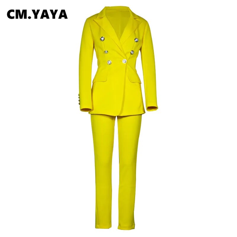 Autumn Winter Streetwear Women's Set Long Sleeve Blazer Pants Suit Office Lady Tracksuit Two Piece Set Fitness Outfits