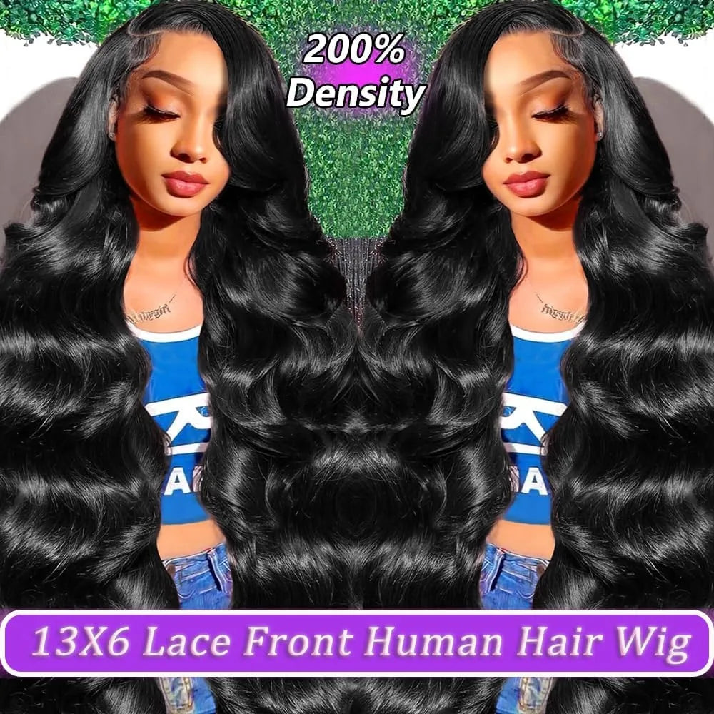 13x6 Body Wave 100% Human Hair Lace Front Wig 13x4 HD Transparent Lace Frontal Wig 250 Density Pre Plucked Wigs For Black Women