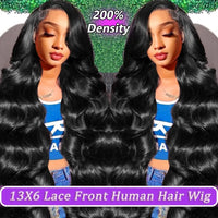 13x6 Body Wave 100% Human Hair Lace Front Wig 13x4 HD Transparent Lace Frontal Wig 250 Density Pre Plucked Wigs For Black Women