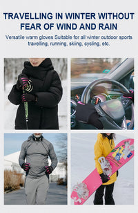 INBIKE Winter Gloves for Men Women Thermal Fleece Cycling Gloves Full Finger Touchscreen Anti-Shock Road Mountain Bicycle Gloves